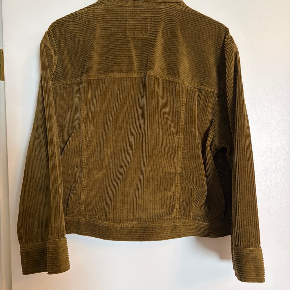Madewell Corduroy Button-Up Jacket in Olive Green - Picture 3 of 4